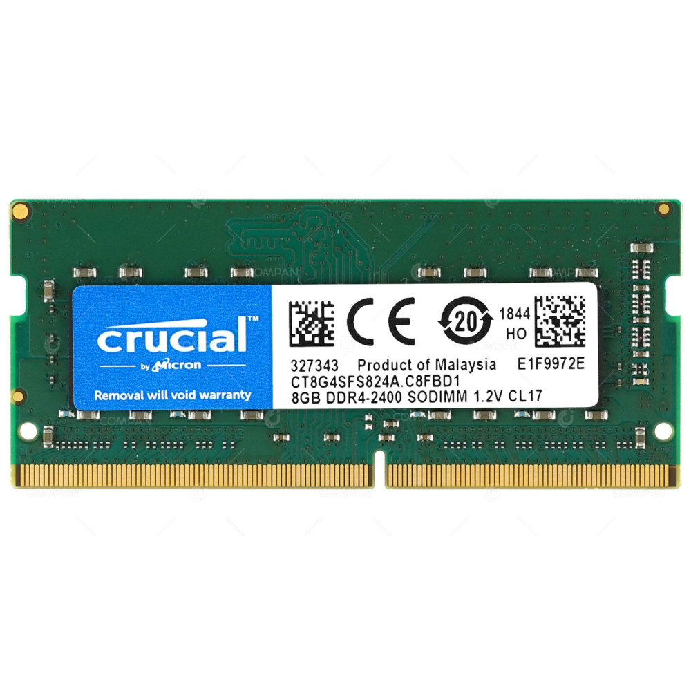 CT8G4SFS824A.C8FBD1 CRUCIAL MEMORY 8GB 1RX8 PC4 2400 DDR4 19200 266 PIN 1.2V CL17 SODIMM UNBUFFERED NON ECC FOR LAPTOP 327343